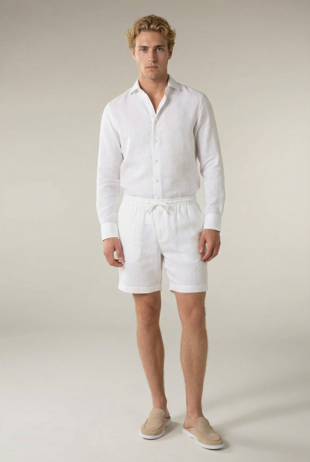 Cavalién Linen Short White
