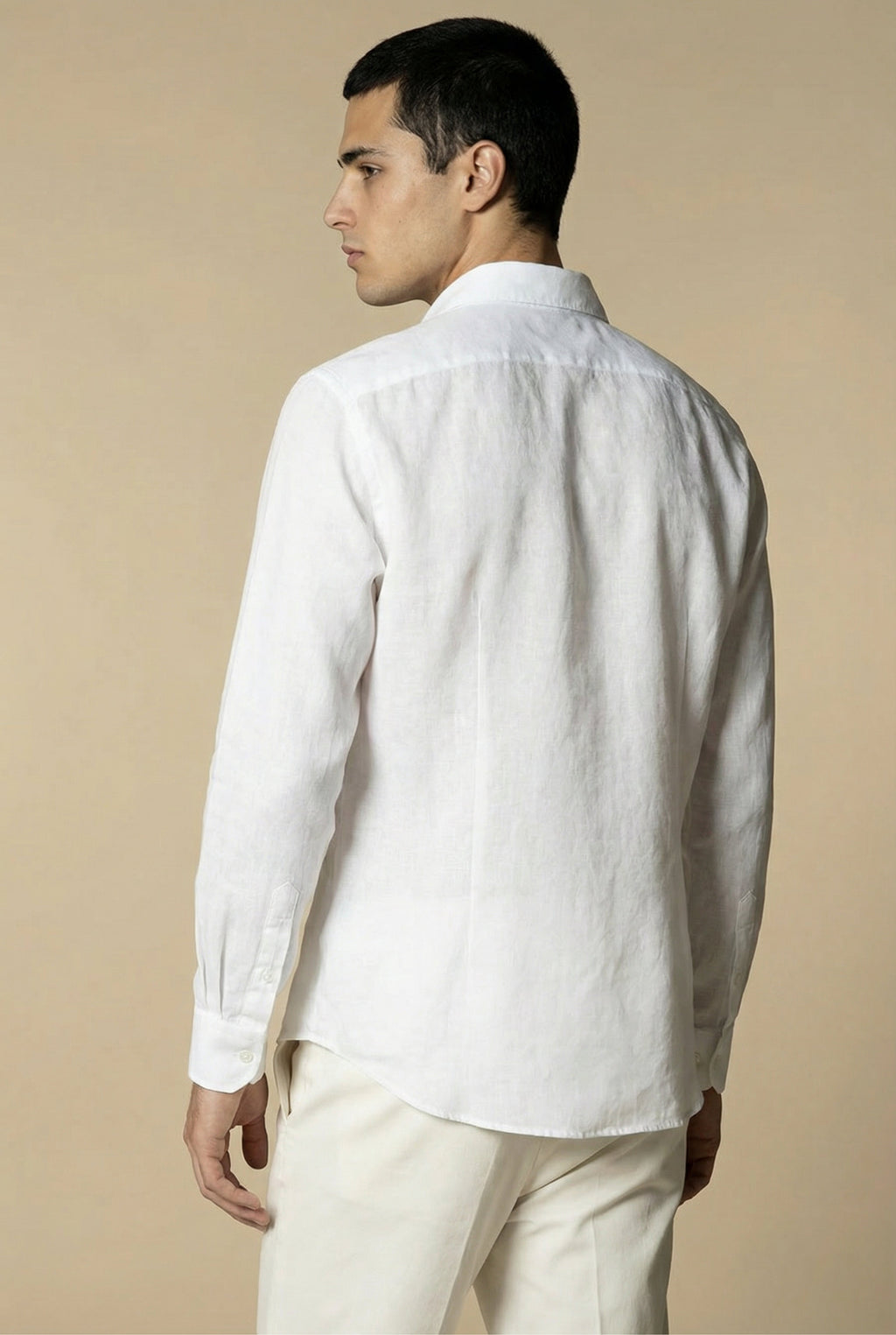 Long Sleeve Linen Shirt White