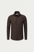 Long Sleeve Linen Shirt Dark Brown
