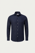 Long Sleeve Linen Shirt Navy