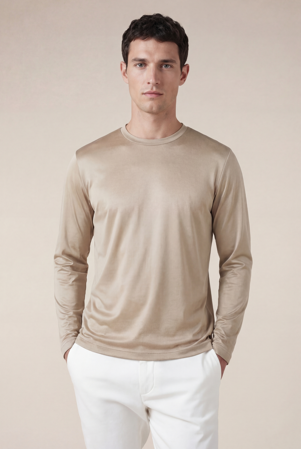 Cavalién Long Sleeve Tee Beige